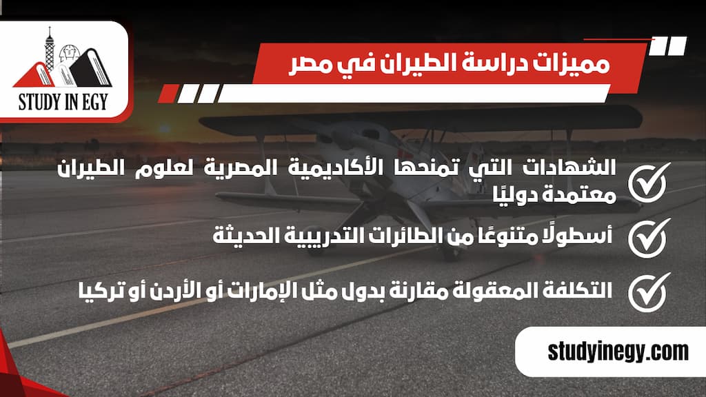 تكلفة دراسة الطيران في مصر