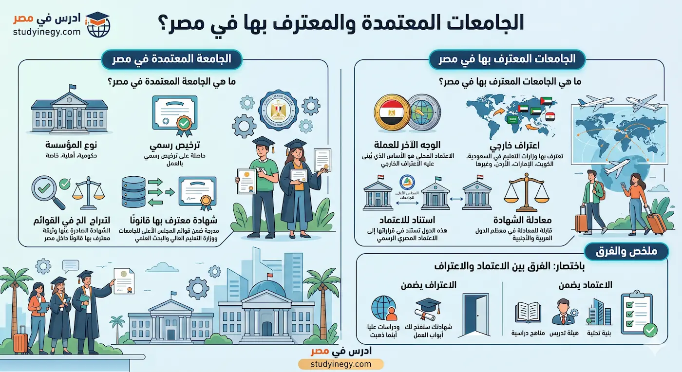 الجامعات المعتمدة في مصر
