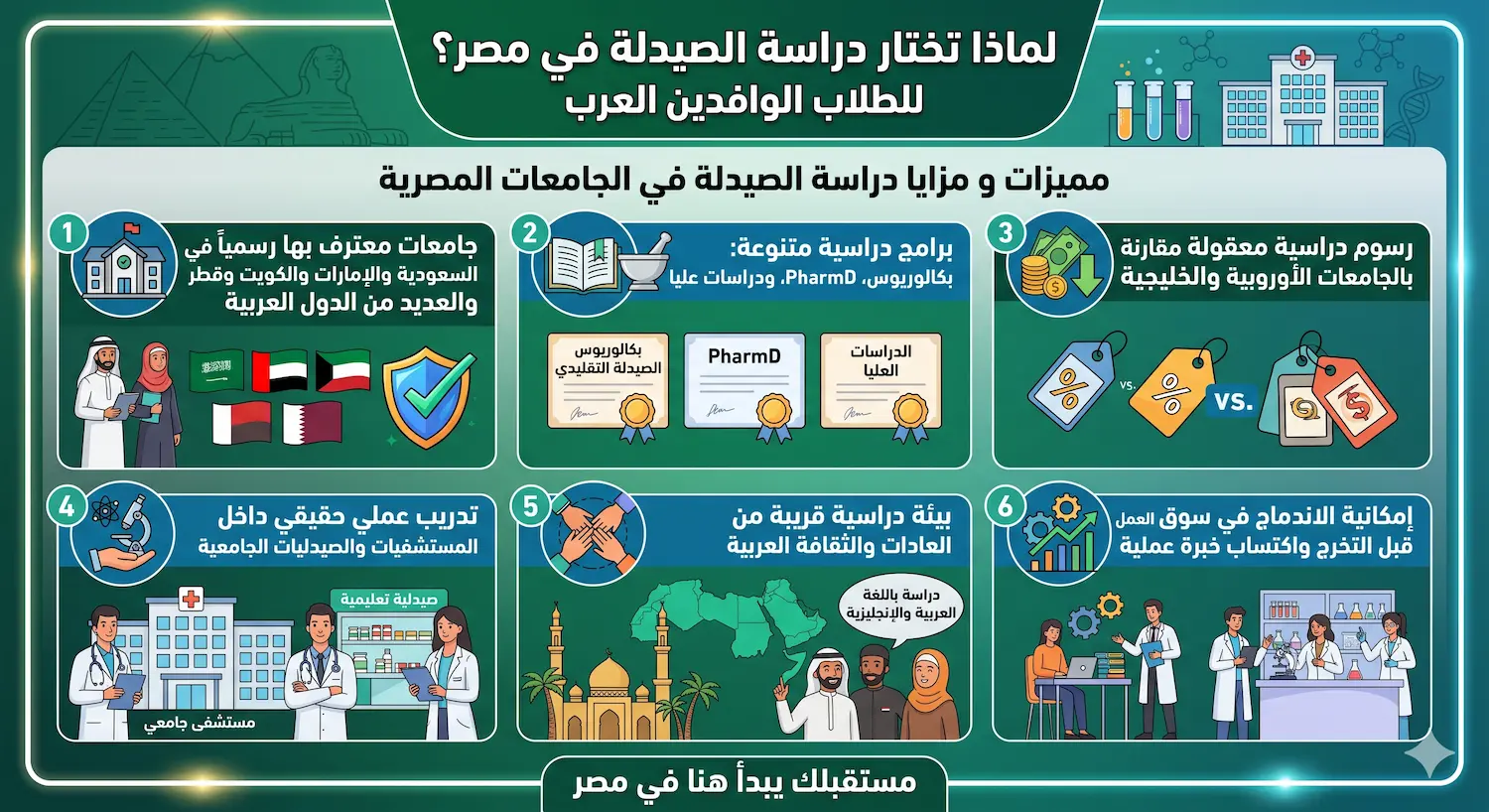 شروط القبول في كلية الصيدلة في مصر للوافدين